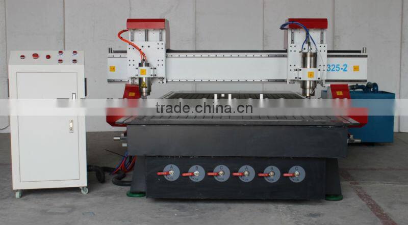 ZK-1325-2 Spindle Heads CNC Wood Engraver Machine With Vacuum Bed