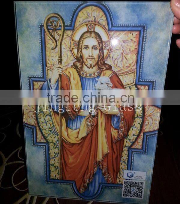 Partition glass with silk cloth laminated in the double glass