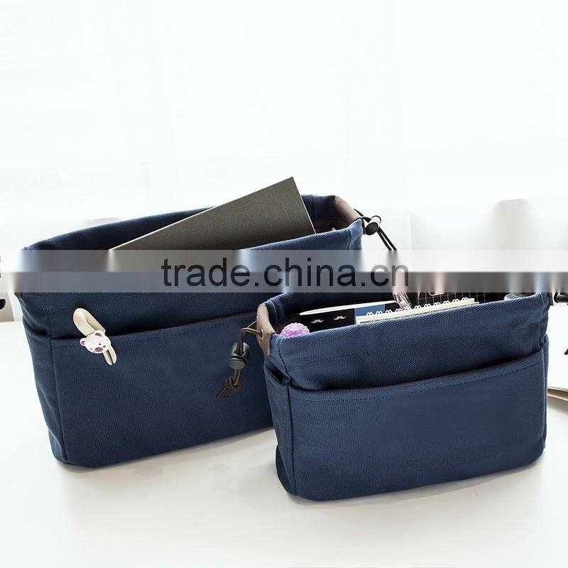 Large Capacity Canvas Bag Inside Bag Drawstring Design