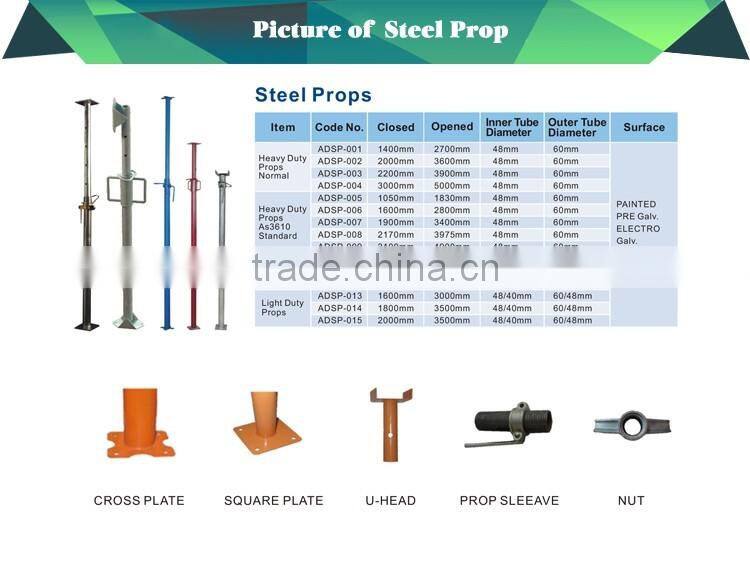 Good quality telescopic steel prop