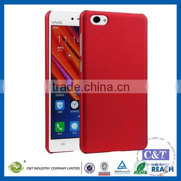 C&T Customized Black Rubberized Hard Plastic Skin Case Back Cover for vivo X5Pro