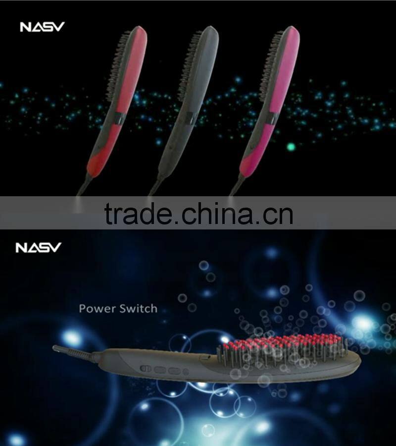 75W Professional Magic Ceramic Hair Straightening Brush Heated Brush with LCD