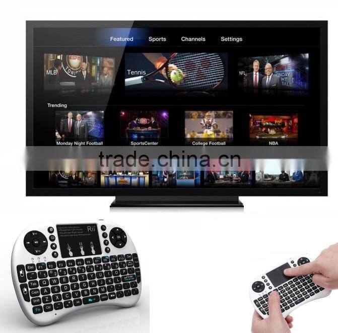Rii I8 Backlit 2.4GHz Mini Wireless Keyboard Fly Air Mouse with Touchpad Handheld Gaming Keyboard for Tablet PC Android TV