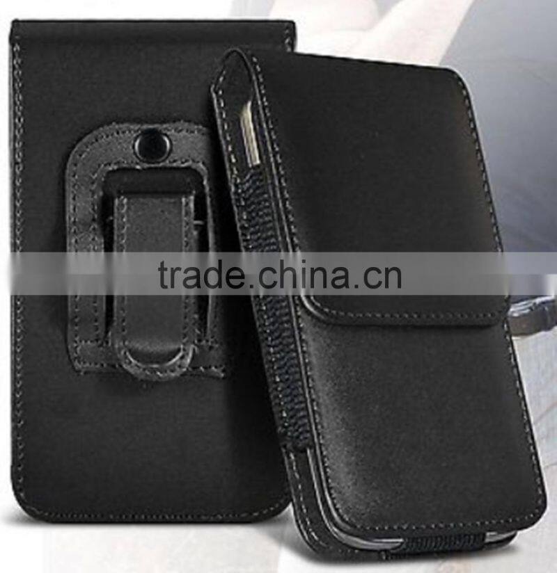 Premium PU Leather Vertical Belt Flip Pouch Holster Case Clip For Mobile Phones
