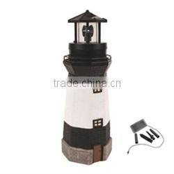 SOLAR POWERED LIGHTHOUSE GARDEN LIGHTHOUSE ORNAMENT WITH ROTATING LED