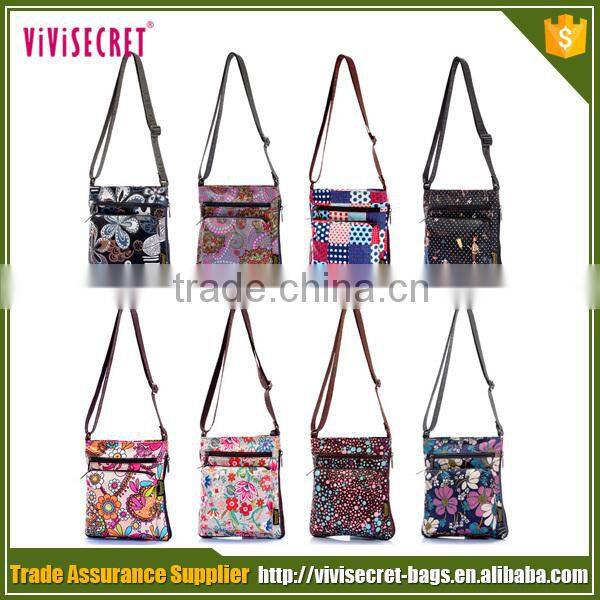 latest cell phone two sided flower pattern long strip woman shoulder bag