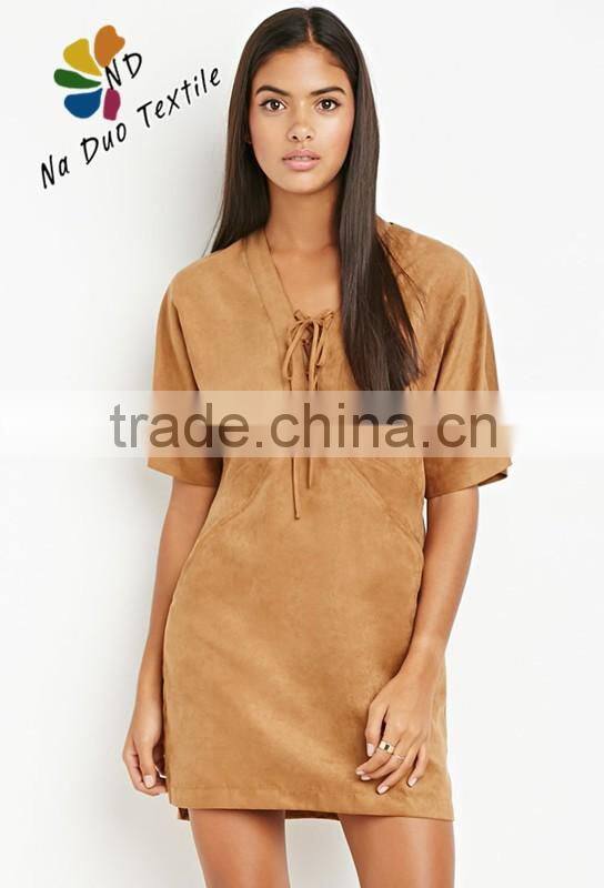 2016 Fashion Knitting Suede for garment/two or four way stretch knitting suede garment fabric