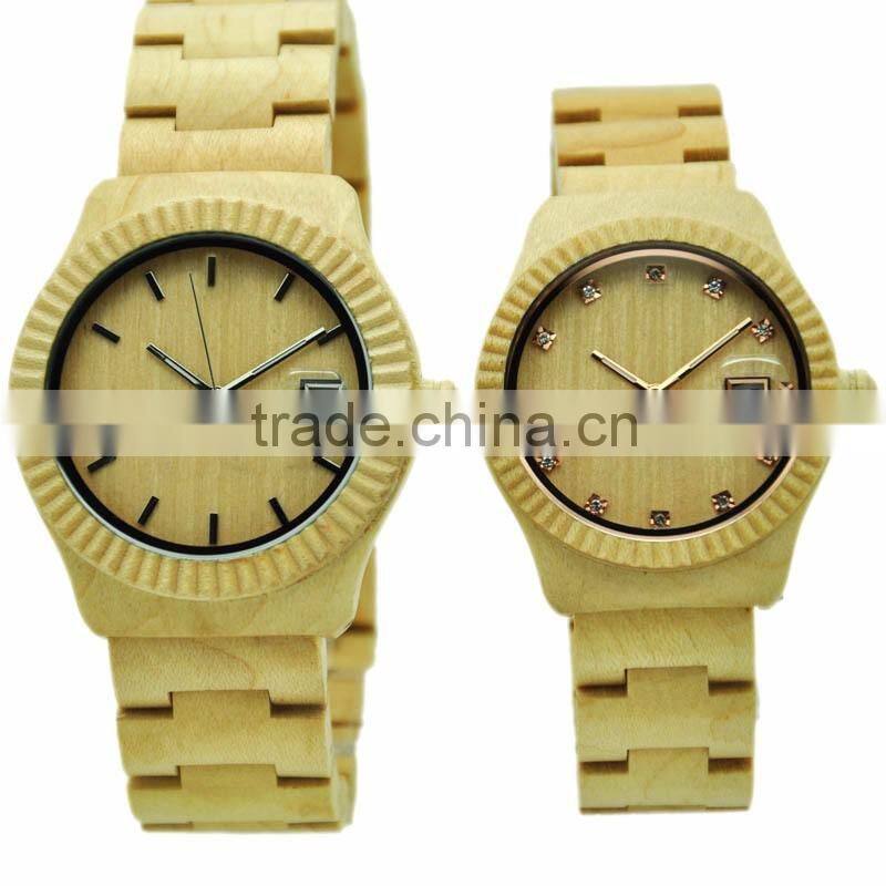 2016 New arrival Japanese movement wood watch wrist watches for couples