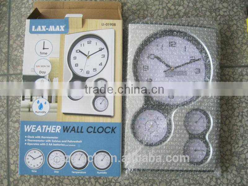 Wall clock with Week&weather station wall clocks