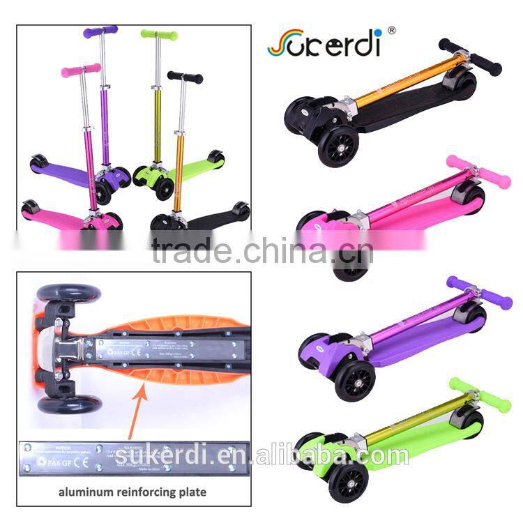 CE/EN electroplated foldable T bar kick scooter new type children scooter