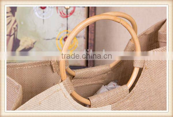 jute bag bangladeshi with wooden handle