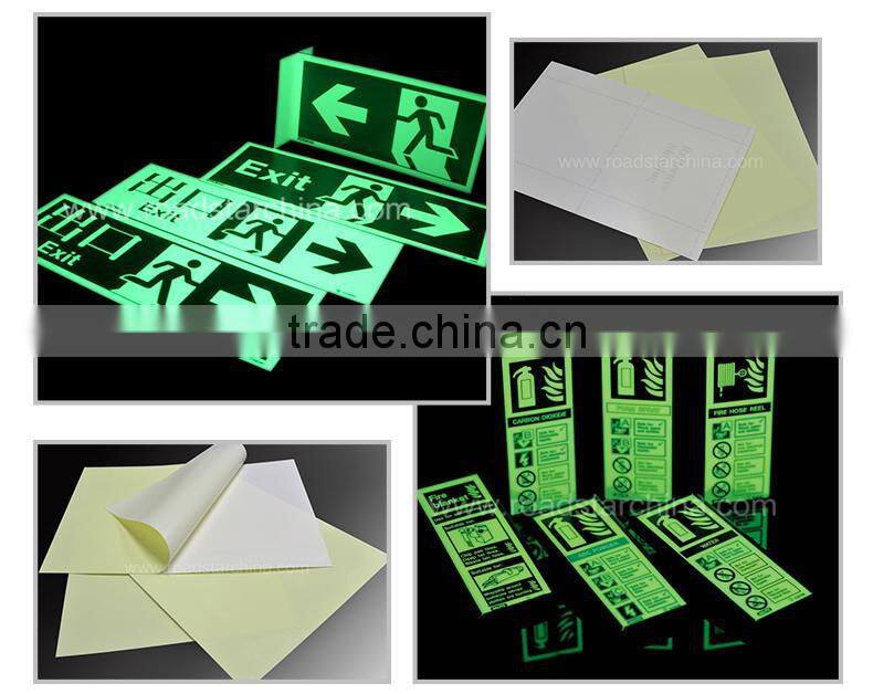 Self viscous light green luminescent sheeting