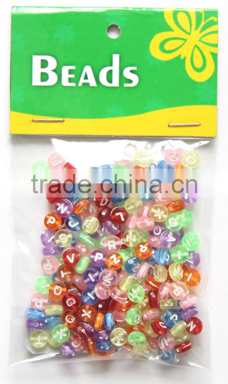New Fashion plastic alphabet Beads for Kids, Bead Decoration, mixed color alphabet beads