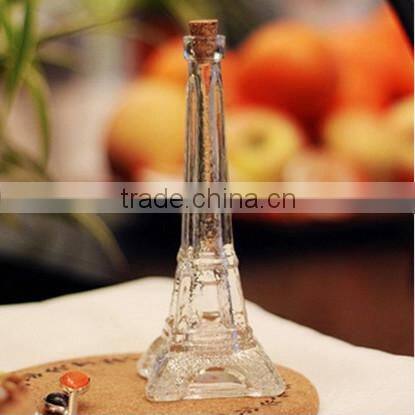 Eiffel colored glass jar with cork lid