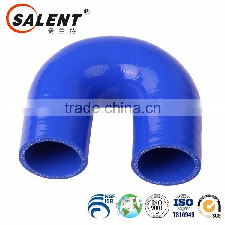 Blue 7/8'' 22mm 180 degree Elbow Silicone Hose Pipe 102mm U shape Coupler Turbo