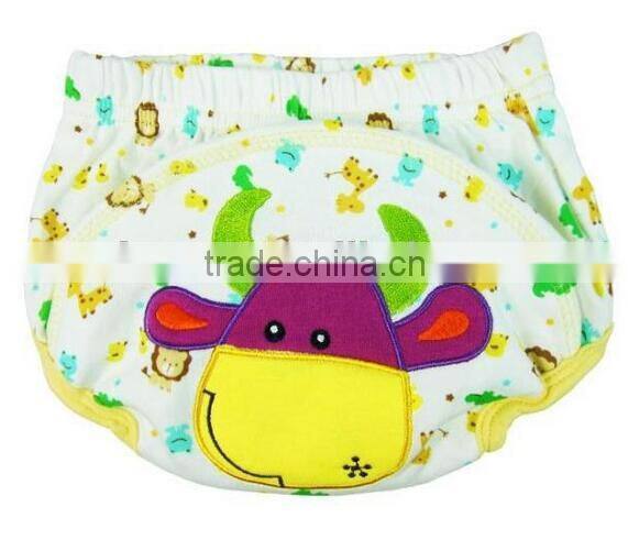 3 layer cartoon cat design baby cloth nappy, baby diaper, reusable baby nappy, cartoon embroidered training baby cloth nappy,