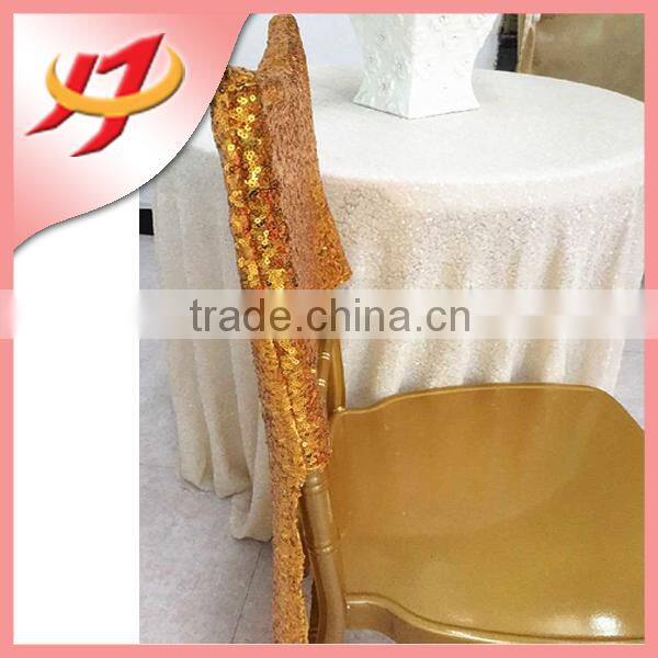 Factory sale high back gold sequin christmas chair covers for banquet