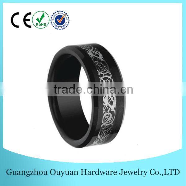 8MM Blue Tungsten Carbide Ring, Tungsten Carbide Ring with Blue Carbon Fiber, New Fashion Celtic Tungsten Carbide Ring