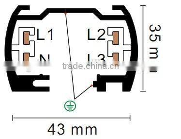 aluminum widely used track rail for track light
