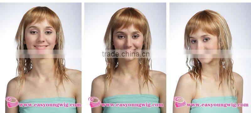 Wholesale afro curly blonde synthetic hair wigs for white women