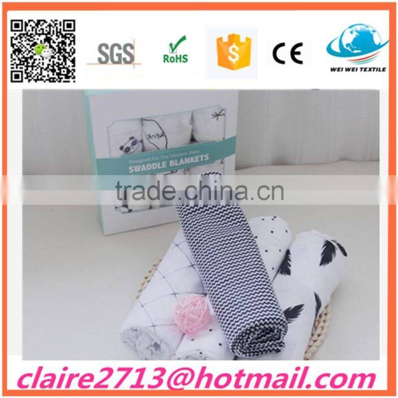 printed 100% cotton Baby Muslin Swaddle Blanket, muslin wrap