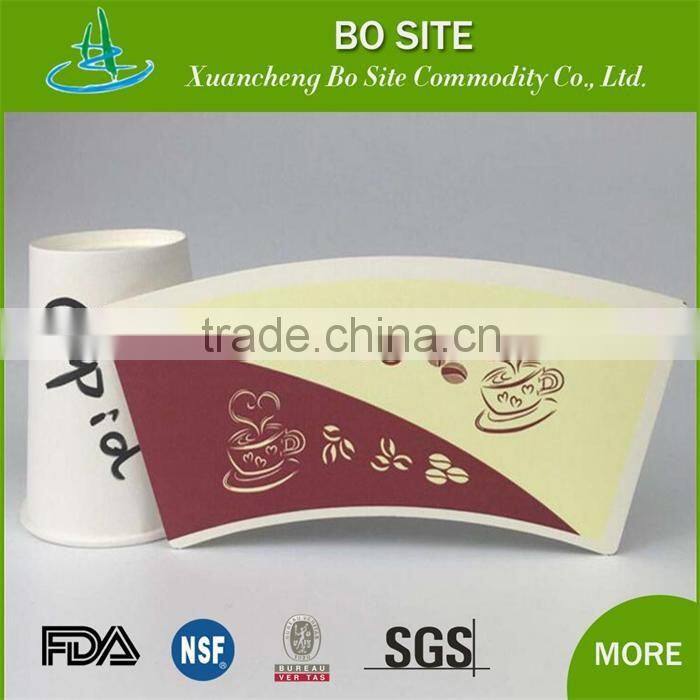 Paper cup fan and bottom paper raw material for paper cup