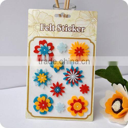 adhesive felt sticker, 3d sticker , handmade felt sticker, scrapbooking sticker, layered sticker , flower felt sticker