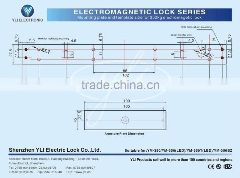 Single Door Magnetic Door Lock with LED&Timer(800lbs)