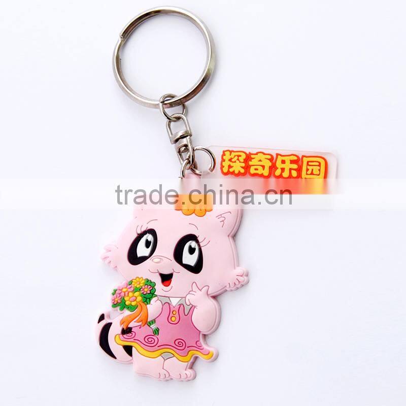 Custom eco-friendly promotional injection rubber keychain