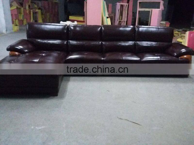 wholesale Guangzhou modern genuine leather half round corner living room sofa