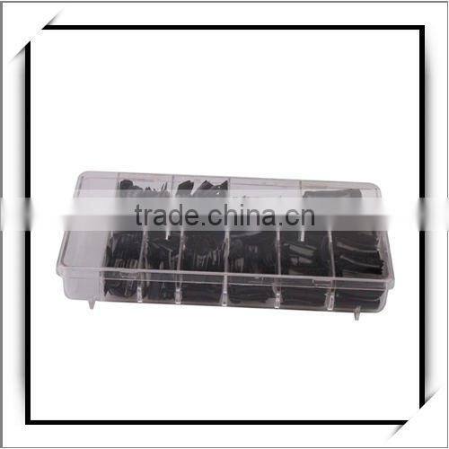 500pcs Acrylic French False Nail Half Tips Black
