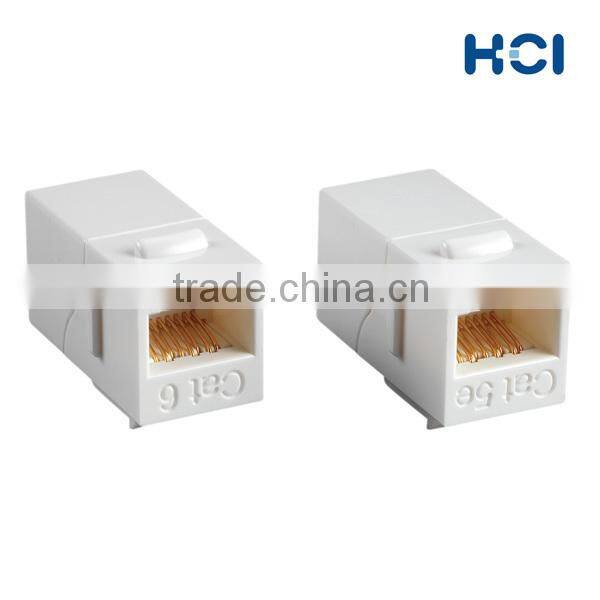 RoHS2 RJ45 Cat6 180 Degree Unshielded UTP Straight Keystone Coupler
