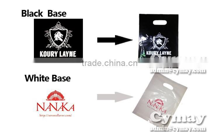 Green plastic bag with logo print 40x50 cm