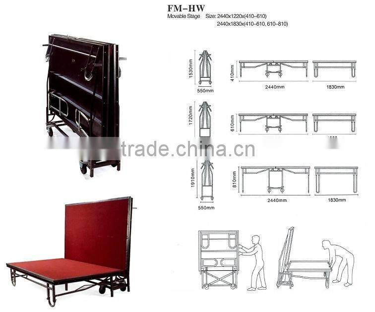 iron durable movable stage
