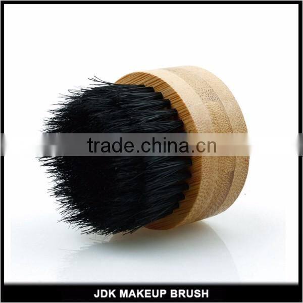 Bamboo boar bristle beard brush Black, portable tin box bearb brush with black boar bristle