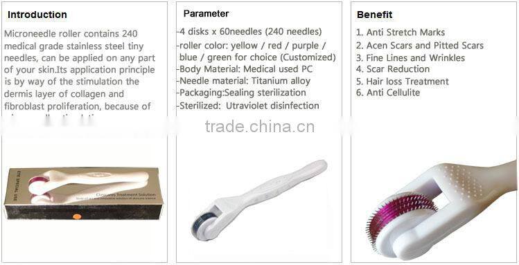 2016 Flagship ! 240 roller cosmetics dts microneedle roller for eye treatment