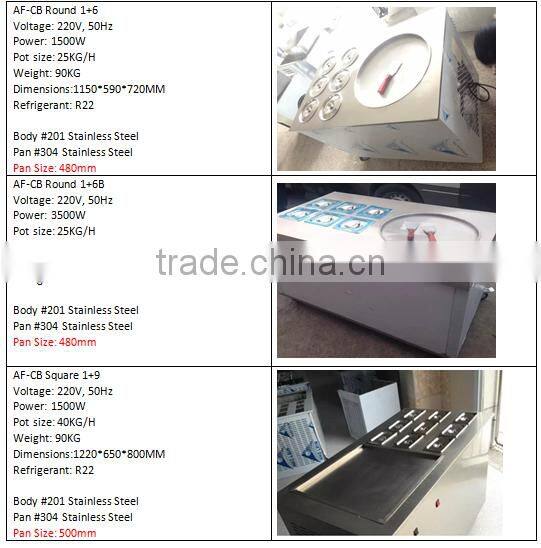 Ten container fried ice cream cold plate roll machine