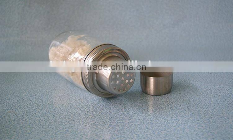 Wholesale Clear Mason Jar Cocktail Shaker with Stainless Steel lid