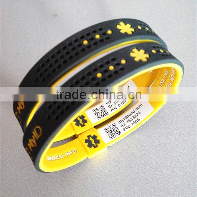 Top quality silicone bracelet and id wristbands for runners