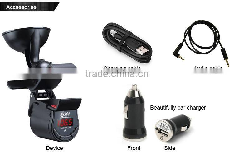 Car FM Transmitter with Phone Holder Handsfree Calls