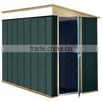metal garden shed for tools in garden