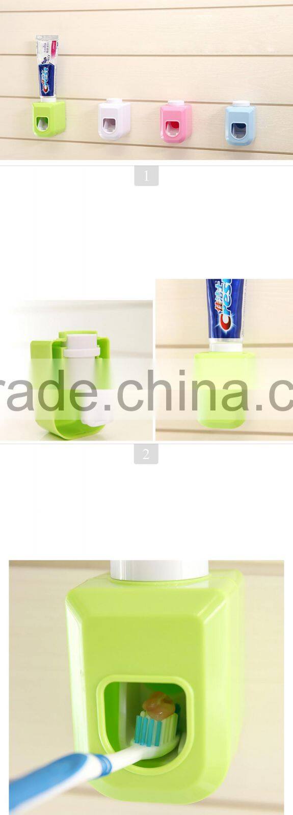 Hot sale ABS Self-Adhesive Sticky Automatic Toothpaste Dispenser Wall Mount Stand