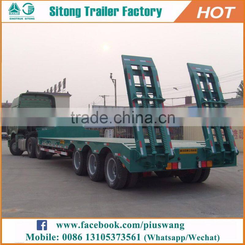Heavy Loading Capacity Lowbed Semi Trailer For Construction Machinery Gooseneck Low Bed Trailers