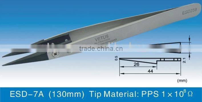 ESD-259 Fine Tips Replaceable Tip Stainless Steel Tweezers