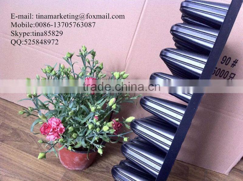 Large Deep 72 Cell PS Black Plastic Forest Nursery Seedling Trays for Tree Seed Propagation