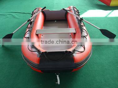 2.4m red PVC aluminium floor inflatable rowing boat