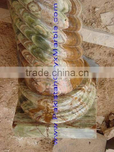 NATURAL GREEN ONYX COLUMNS PILLARS
