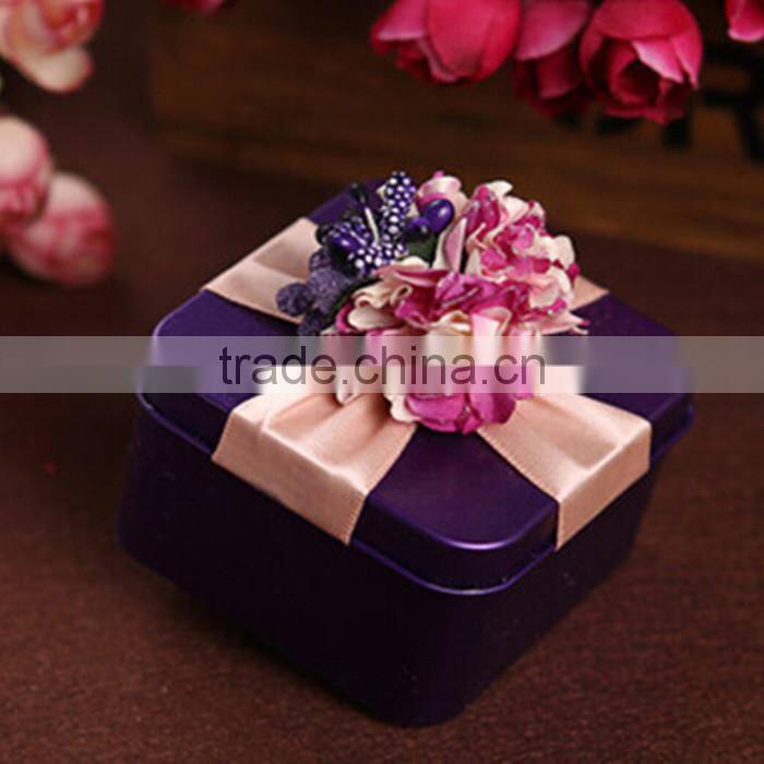 personalized wedding metal ring big square tin box