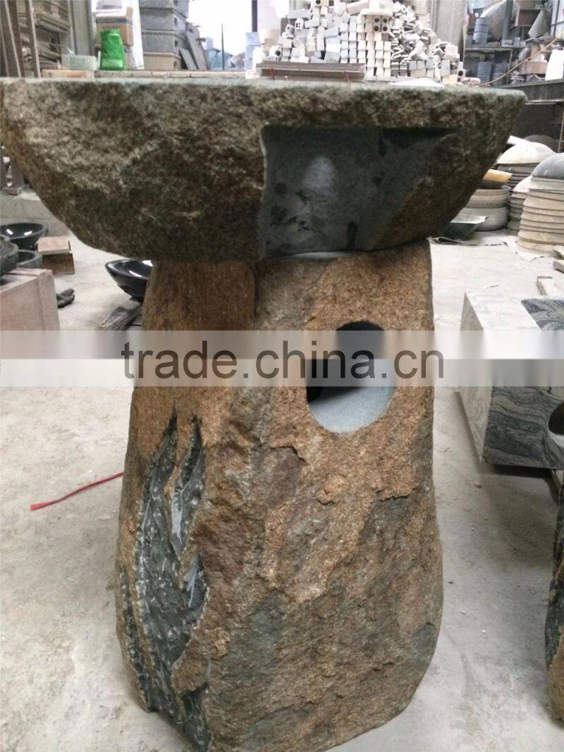 Natural pedestal sink pedestal basin grass granite