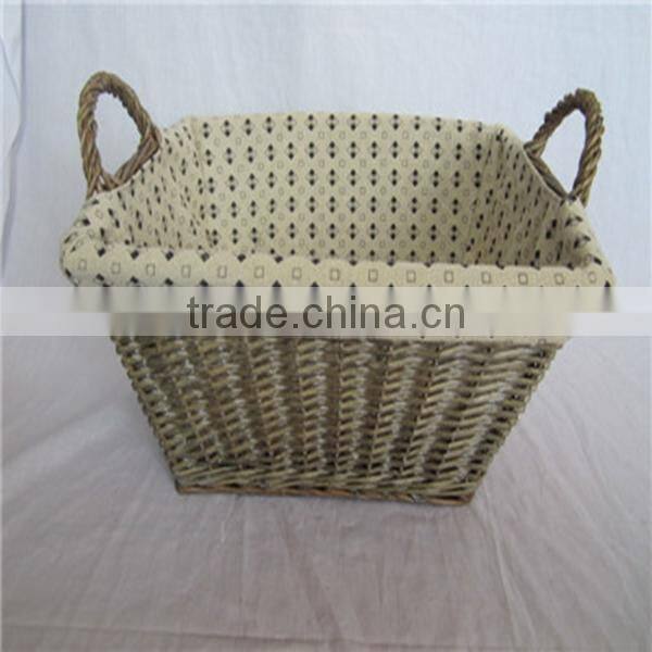 High quality storage basket with liner,wicker storage basket with liner wholesale